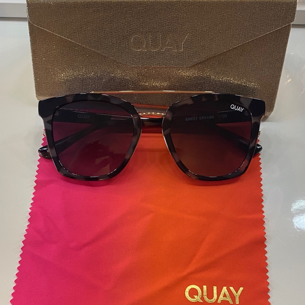 Quay Australia Tortoiseshell Frame Sunglasses with Gradient Brown Lenses